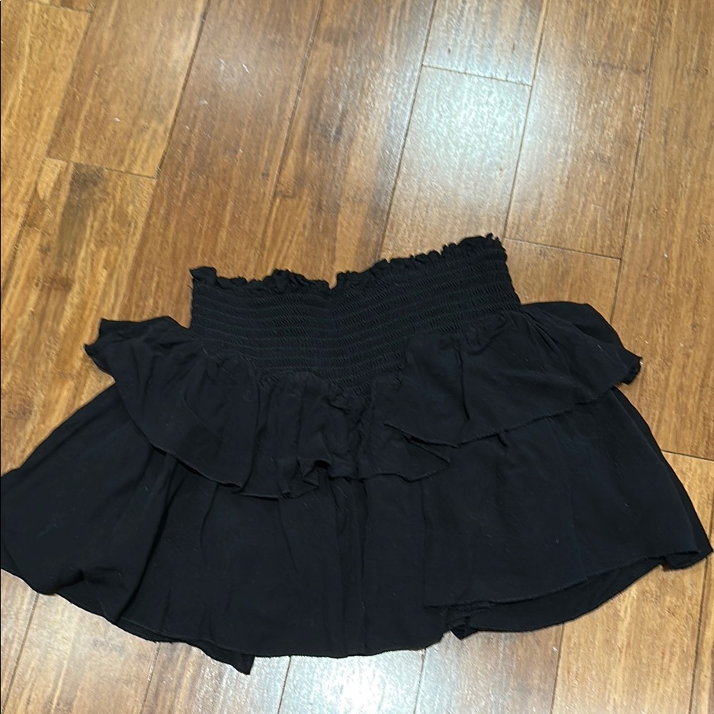 Katie J NYC Black Ruffled Skirt